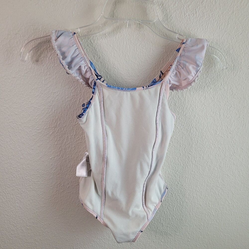Tommy Bahama Swimsuit One Piece Girls Size 4T Pink Blue Ruffles Bathing Suit - Picture 14 of 16